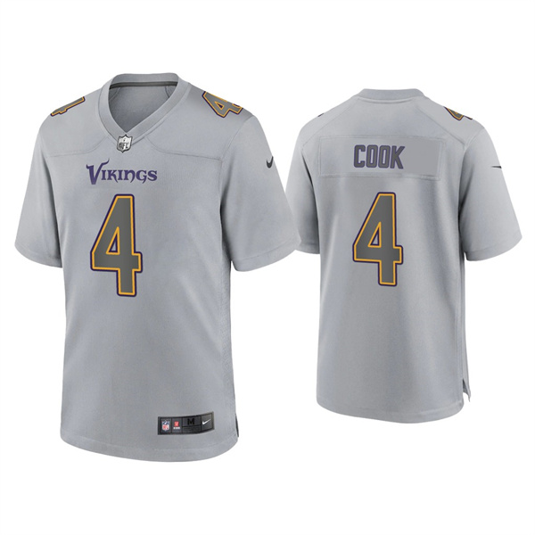 Men's Minnesota Vikings #4 Dalvin Cook Grey Atmosphere Fashion Stitched Game Jersey